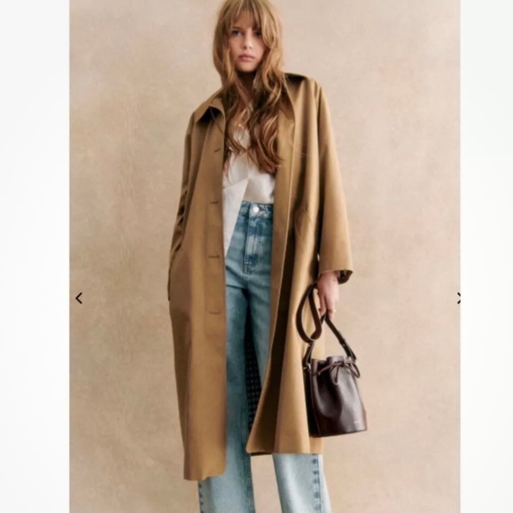 Sezane Clyde Trench Coat Camel